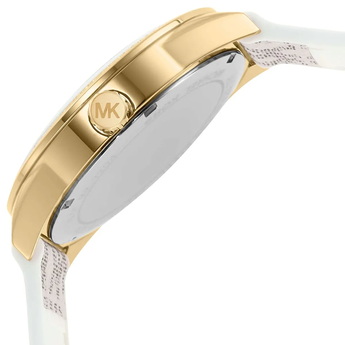Michael Kors Jessa Multifunction Gold Dial White Silicone Strap Women's Watch - MK7204