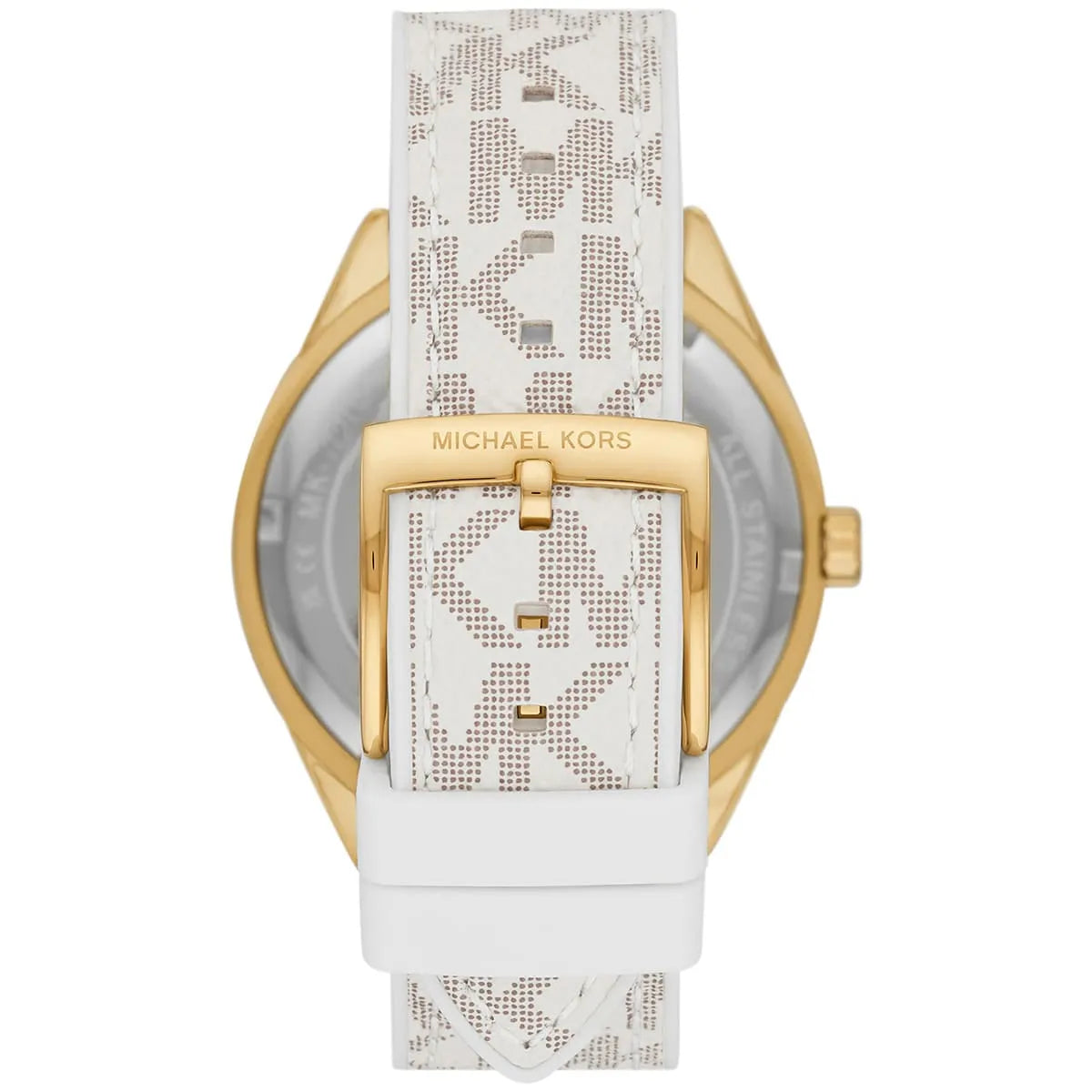 Michael Kors Jessa Multifunction Gold Dial White Silicone Strap Women's Watch - MK7204