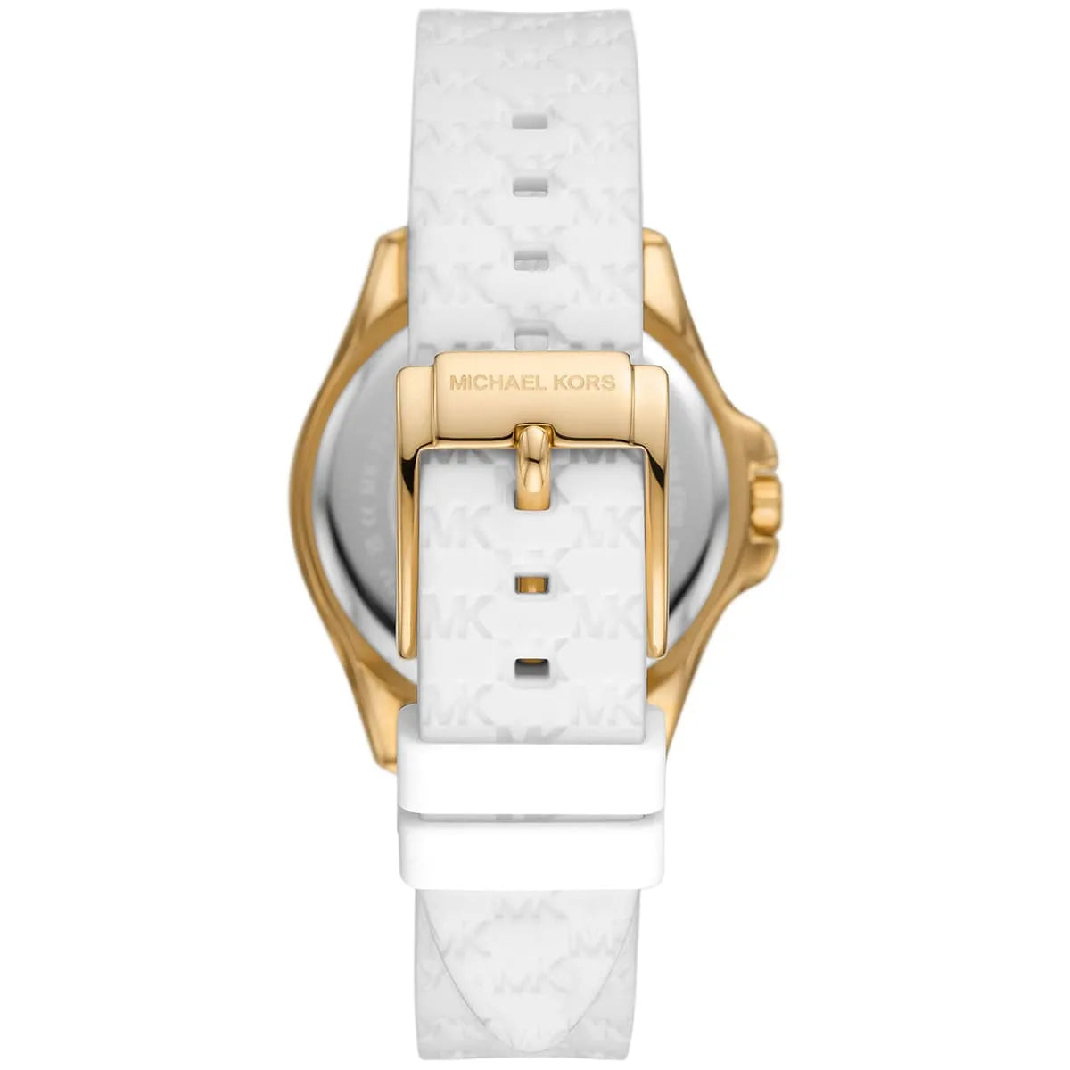 Michael Kors Mini Pilot Pavé Gold White Silicone Women's Watch - MK7372