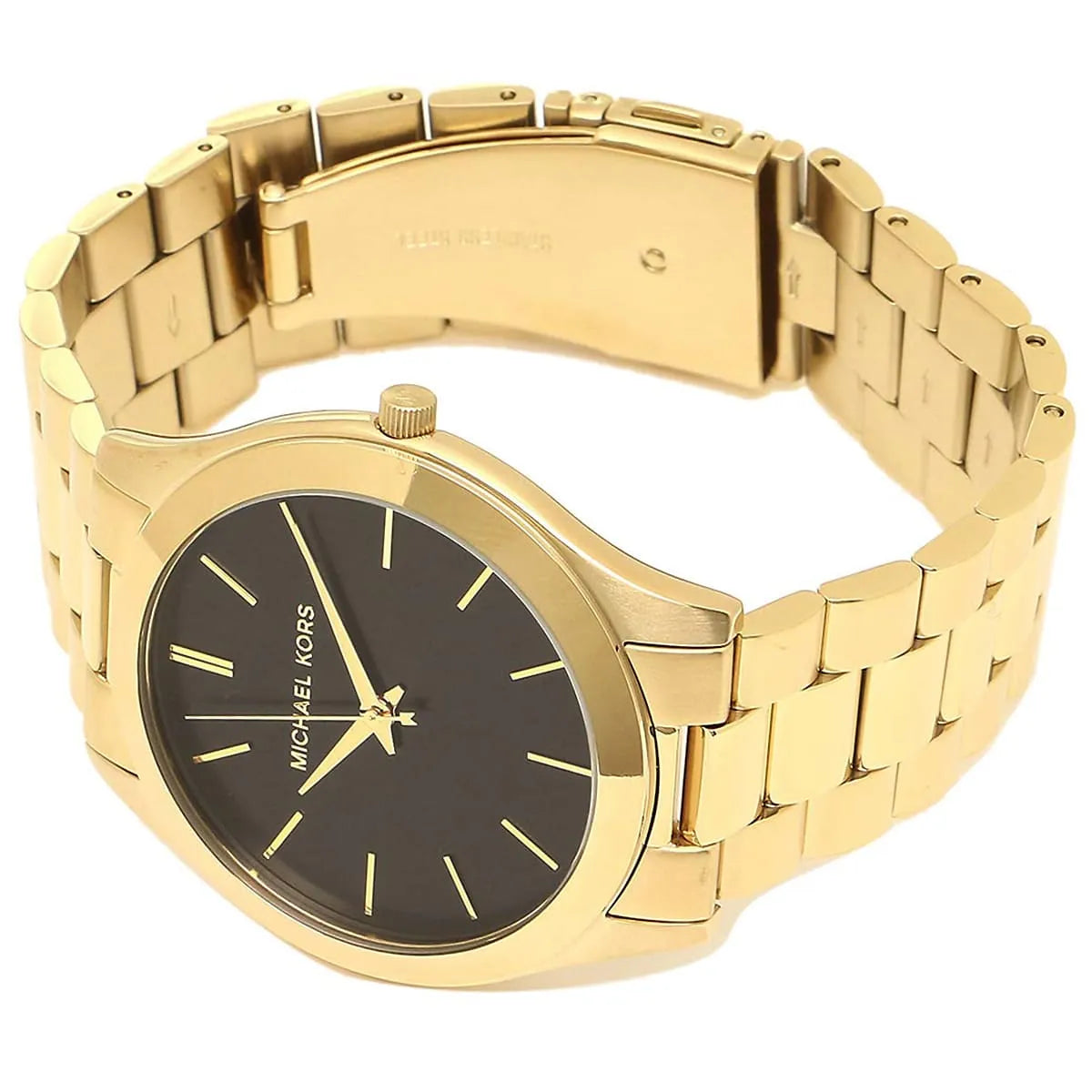 Michael Kors Oversized Slim Runway Balck Dial Gold Men's Watch - MK8621