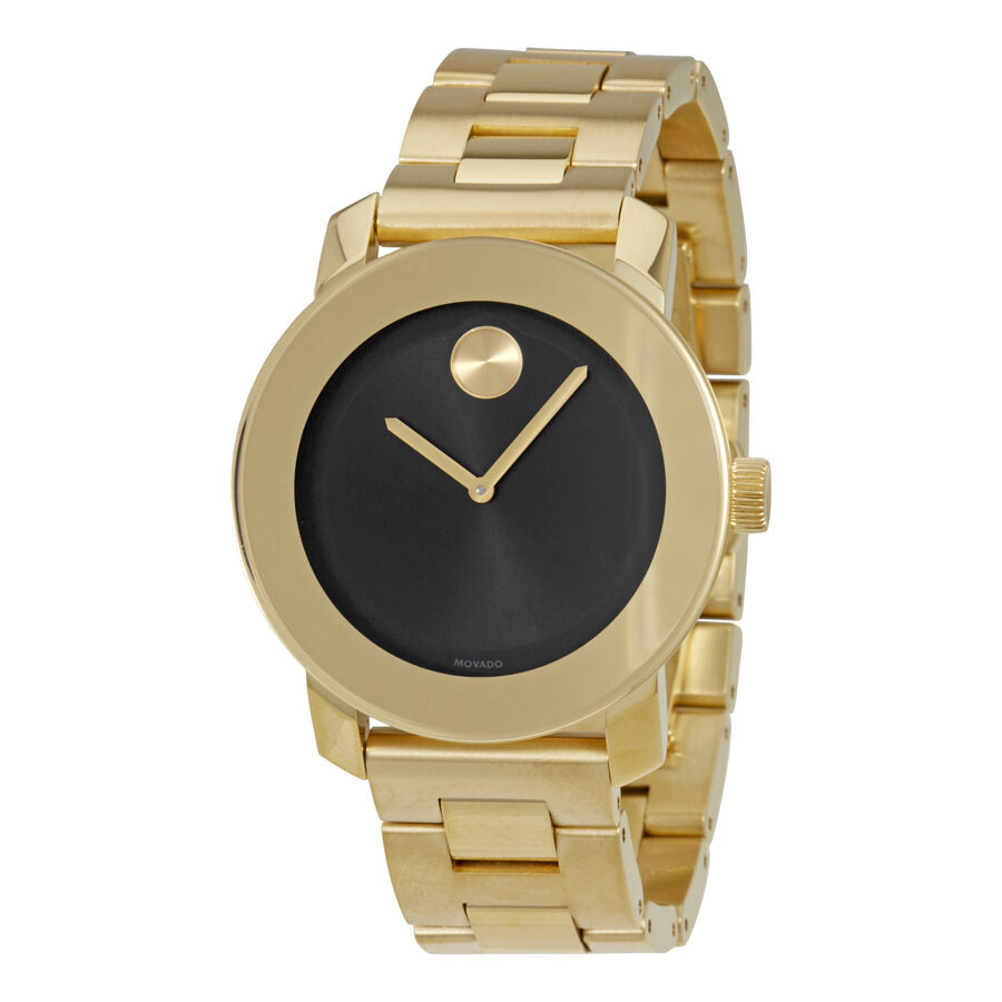 Movado Bold Black Dial Gold-tone Unisex Watch #3600397 - The Watches Men & Co