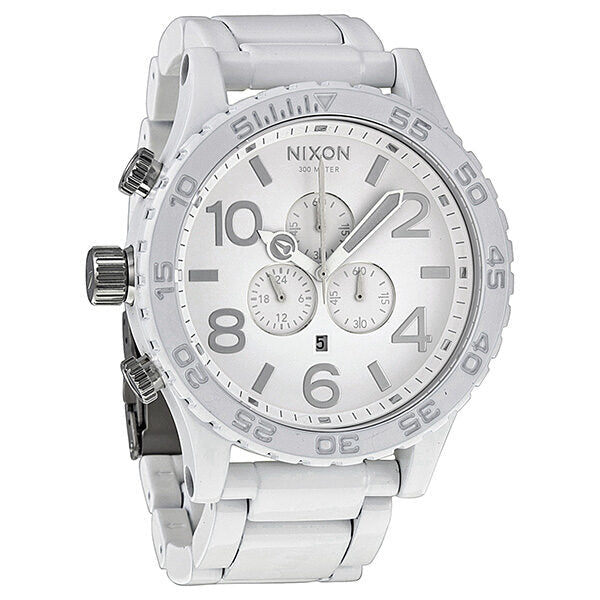 Nixon 51-30 Chronograph White Dial White PVD Men's Watch A0831255 - Watches of Australia