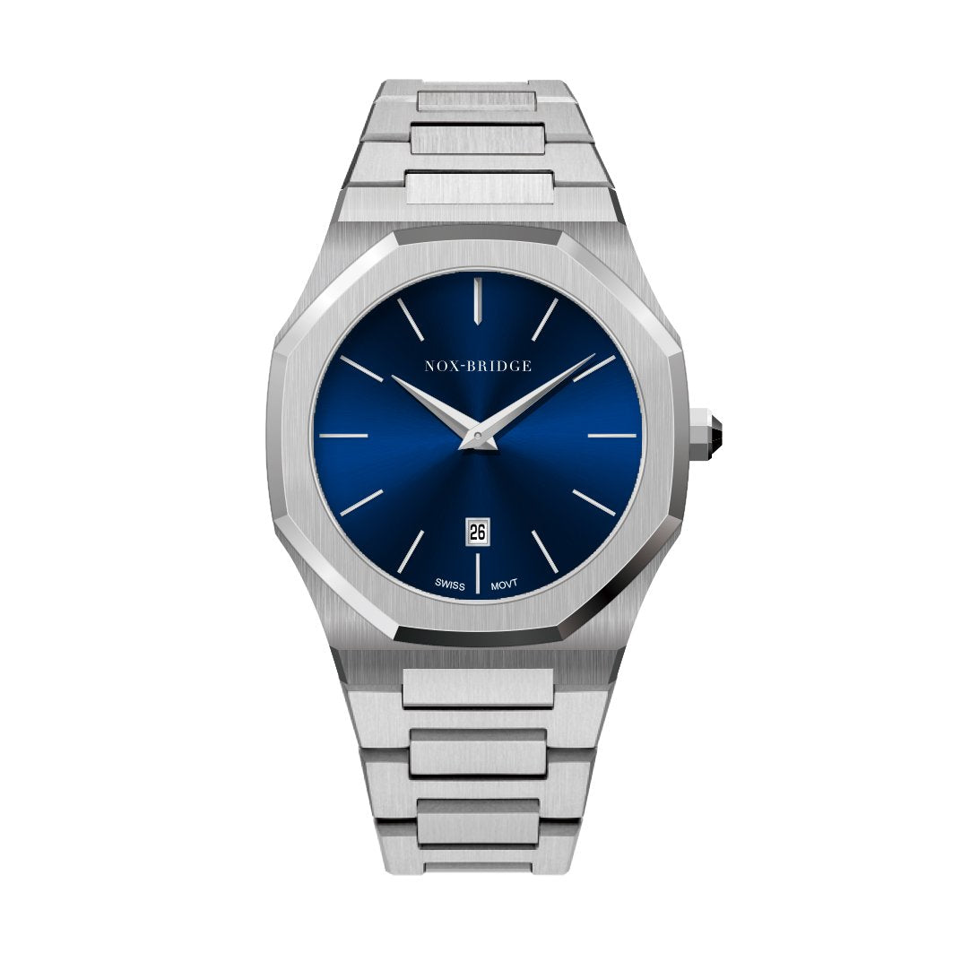 Noxbridge Revo Ocean ECC4S watch with blue dial and stainless steel bracelet