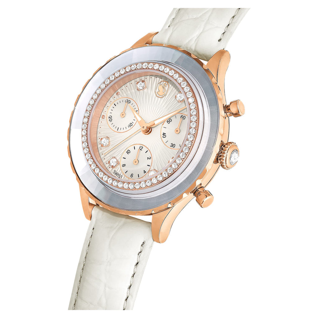 Swarovski Octea Chrono Quartz Crystal White Dial Watch Women's Watch 5671150