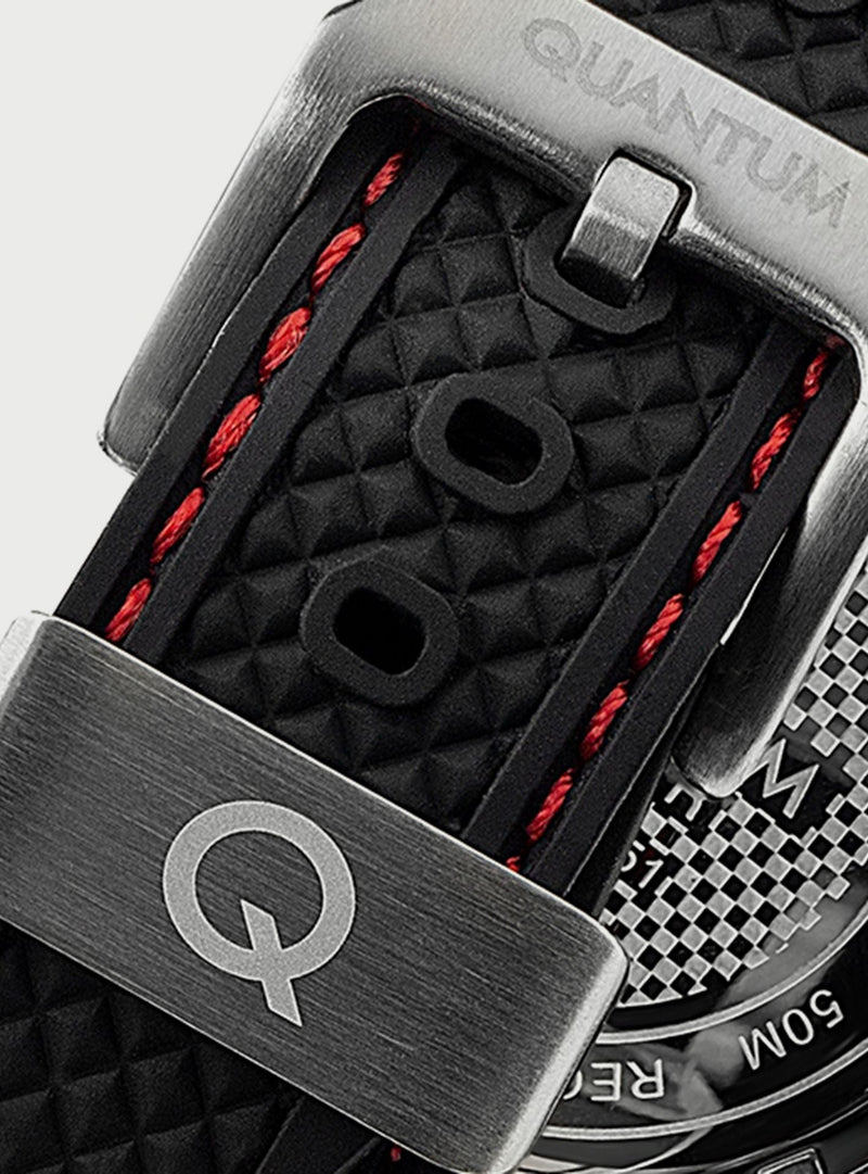 Quantum Black Chronograph Silicone Strap Men's Watch HNG956.351