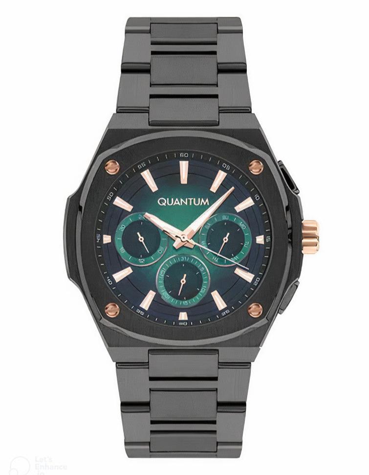 Quantum Gun Metal Analog Stainless Steel Strap Men’s Watch ADG1032.070 - Watch