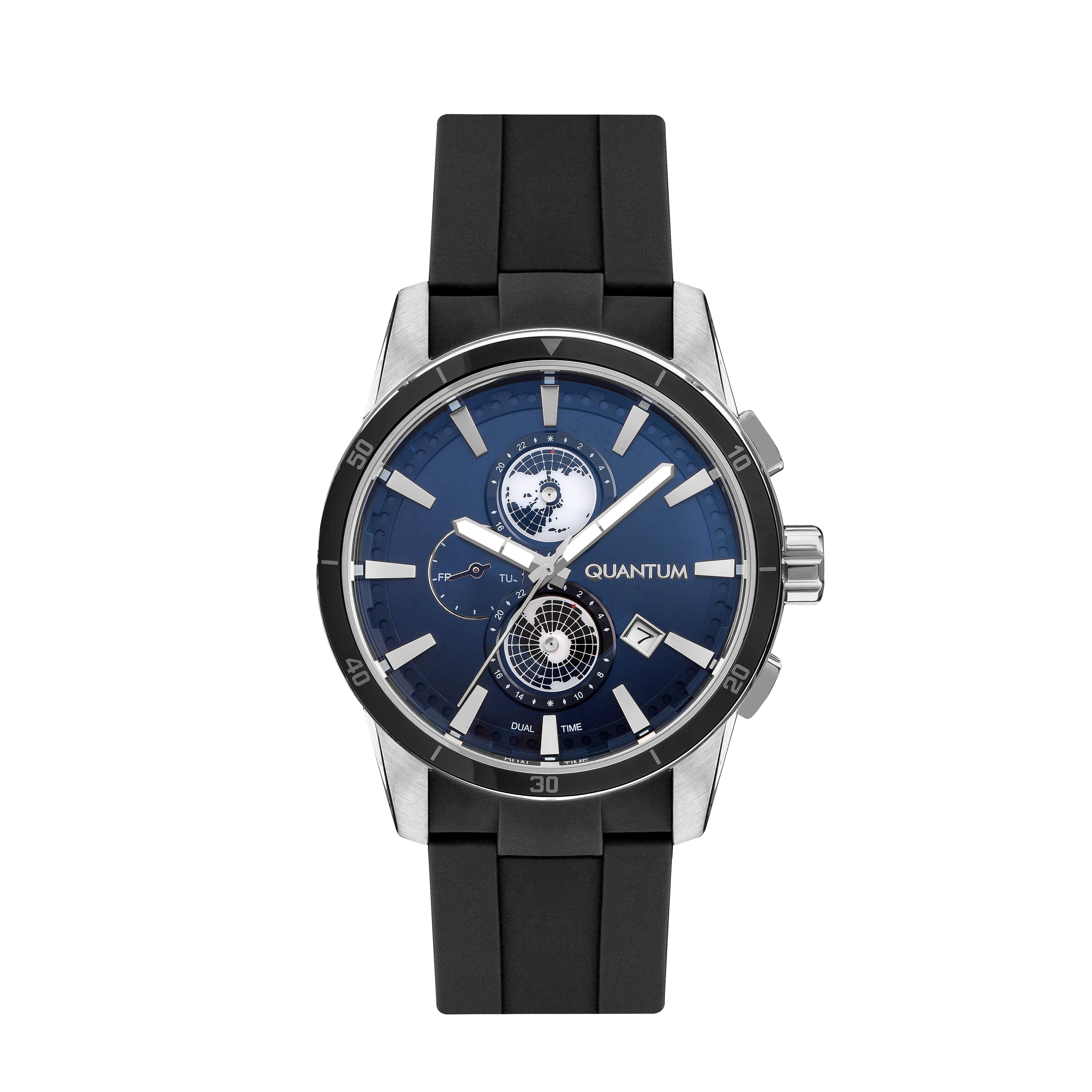 Quantum Men’s Multi Function Silicone Strap Watch – ADG991.391 - Watch