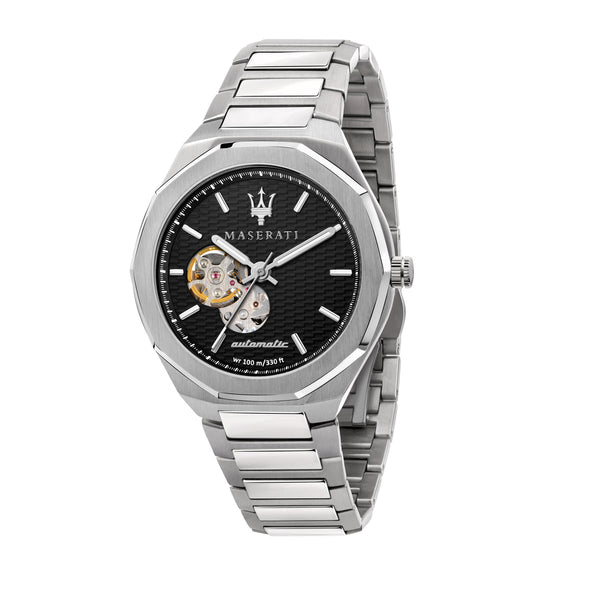 Maserati Stile Silver Automatic Black Dial Men's Watch  R8823142002 - Watches of Australia
