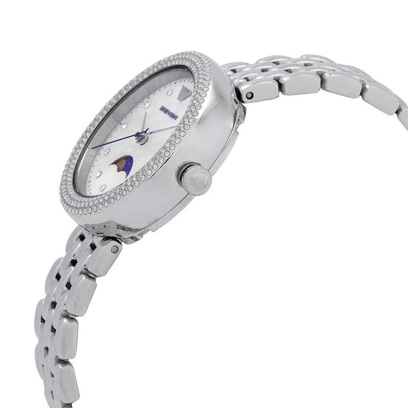 Emporio Armani Rosa Quartz Crystal White Mother of Pearl Dial Ladies Watch AR11461