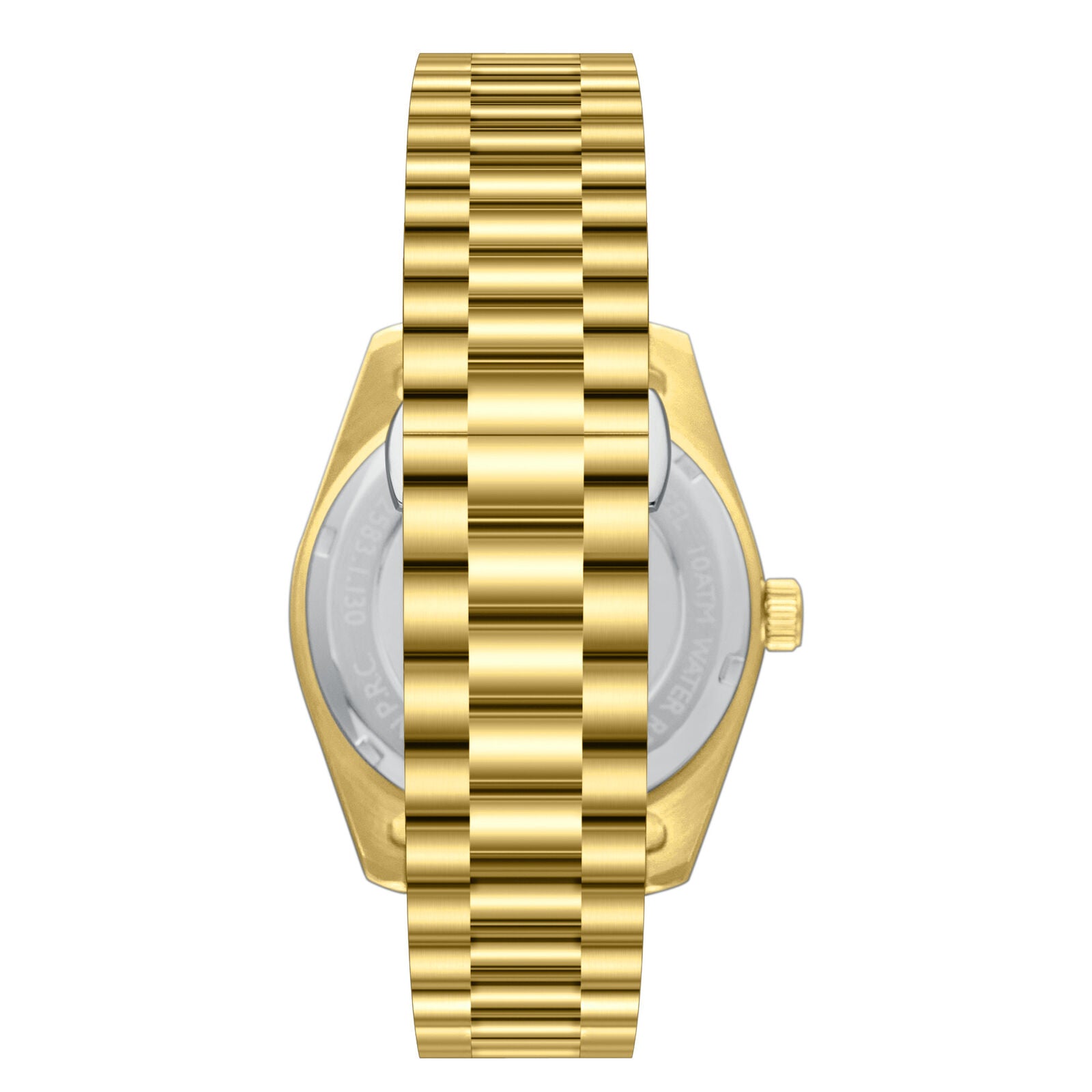 Slazenger Classic Day Date watch caseback view with gold-tone metal case back