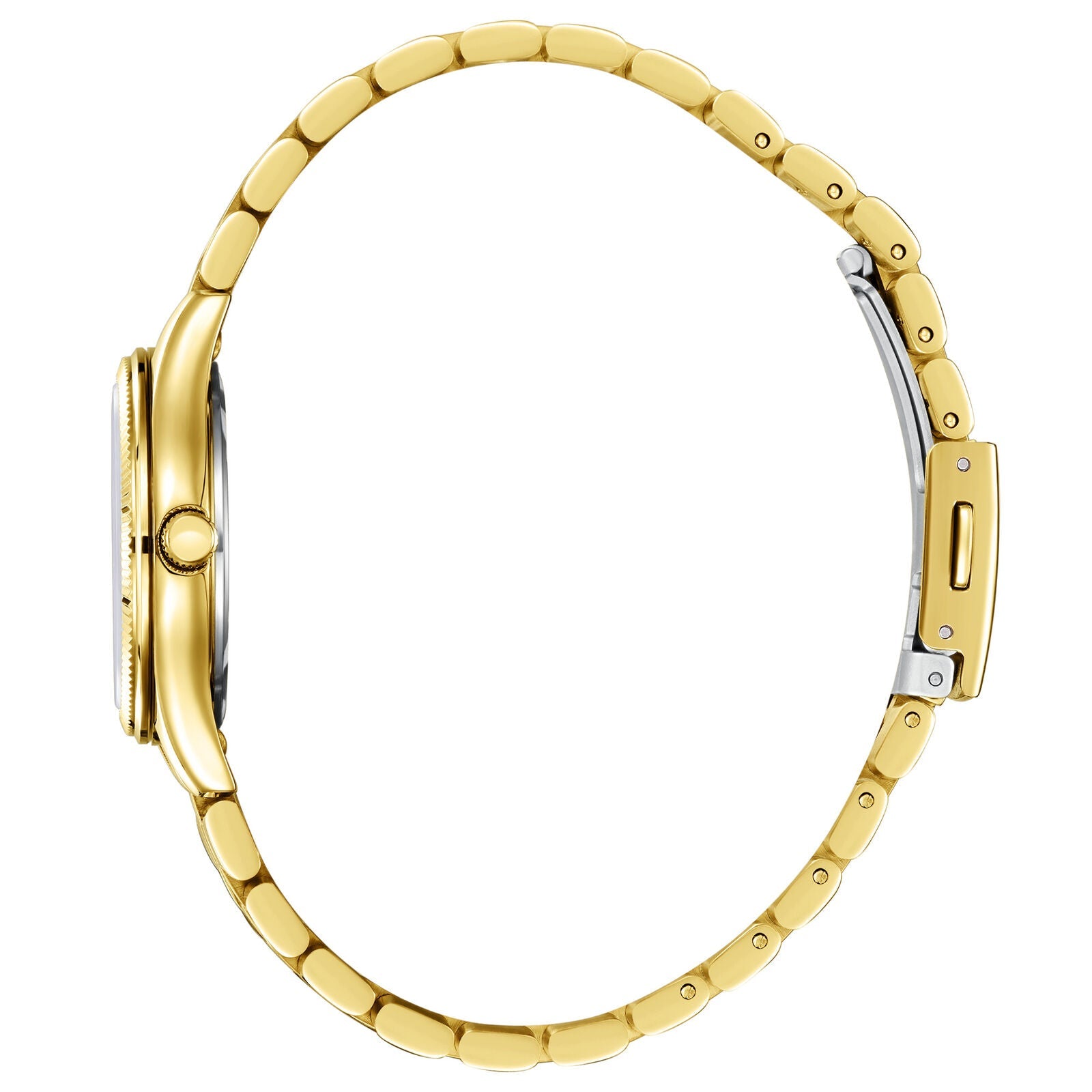 Slazenger Classic Fashion gold watch side profile showing case and bracelet links