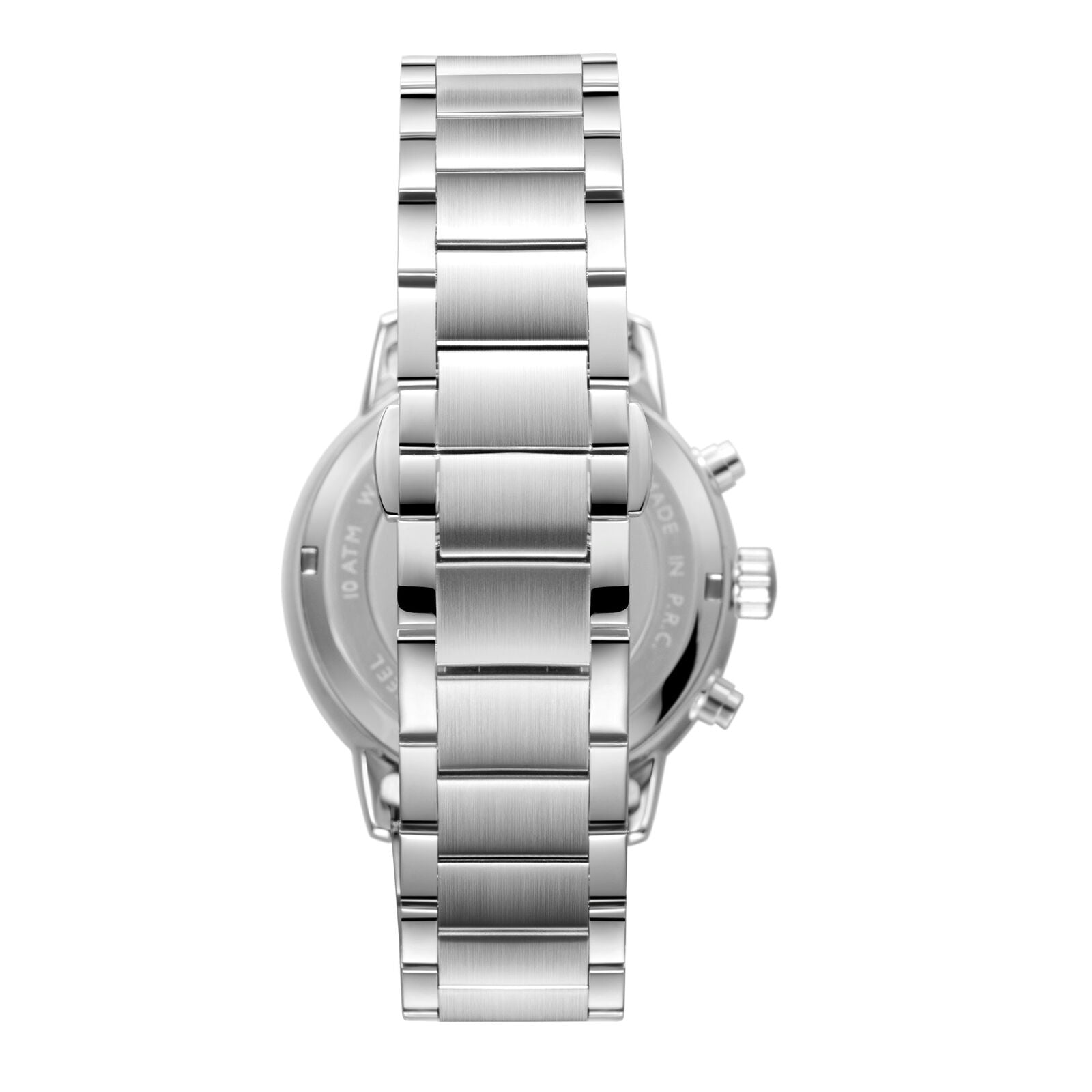 Slazenger Classic watch caseback view showing silver stainless steel bracelet