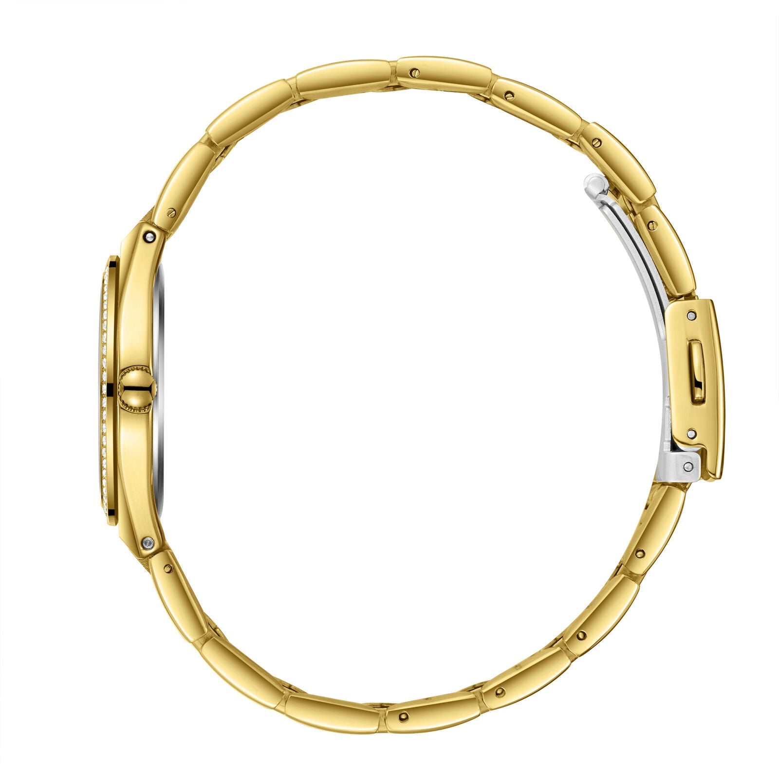 Slazenger Crystals gold watch strap detail showing link bracelet design