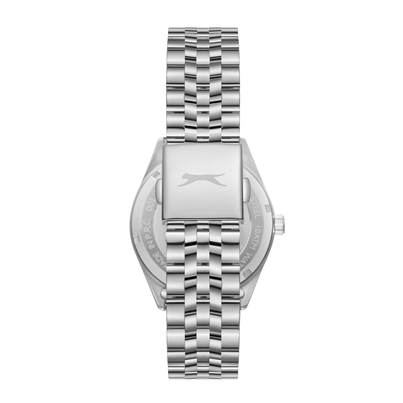 Slazenger Heritage caseback showing silver case and Slazenger logo detail