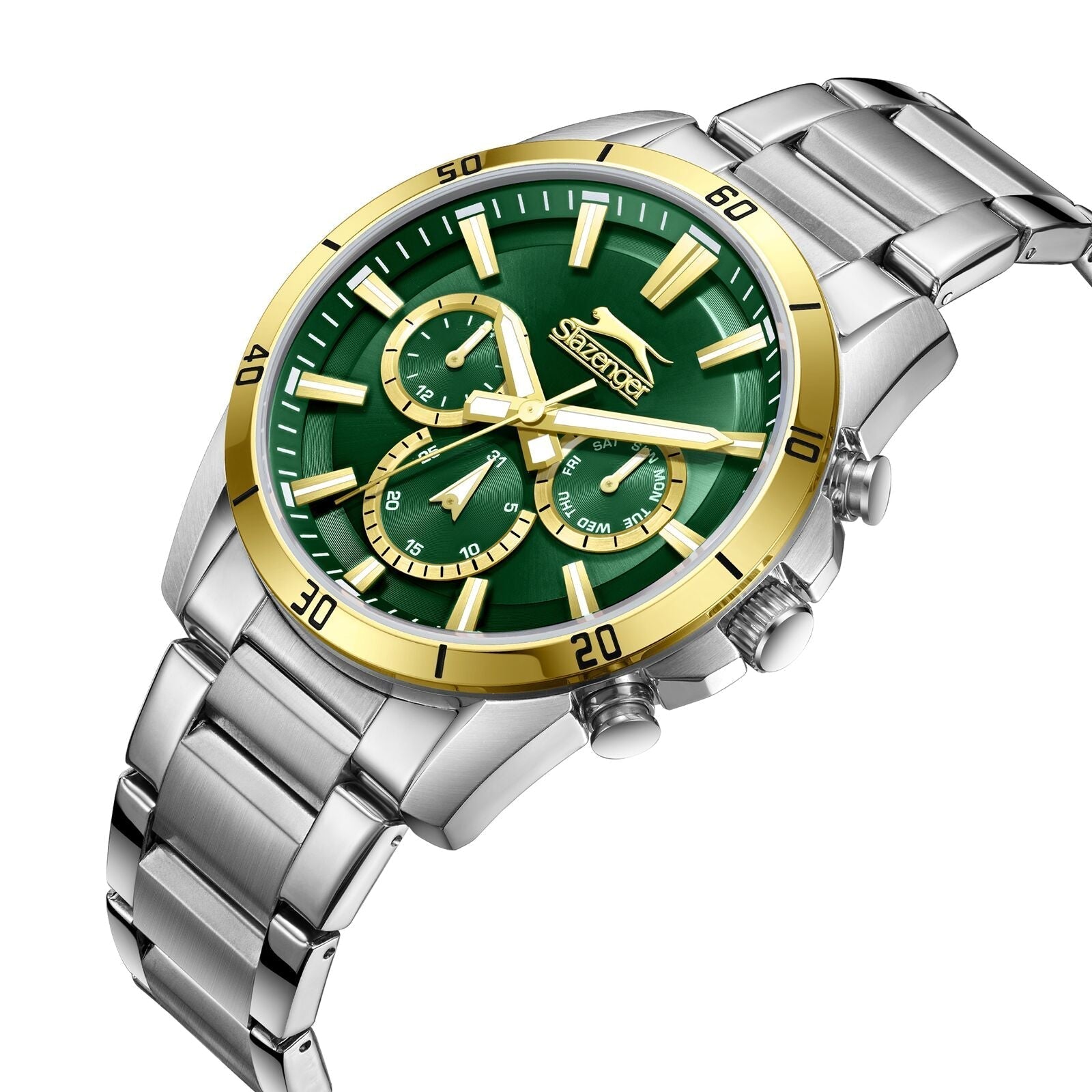 Slazenger Multifunction Sport Green Dial Two tone Watch - SL.09.2332.2.04