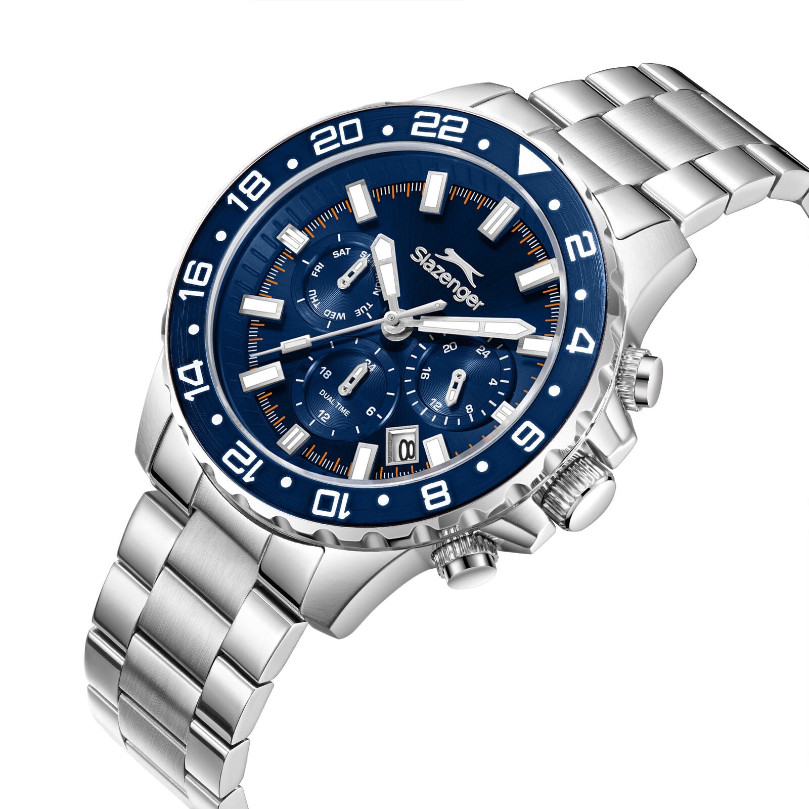 Slazenger Multifunction Blue Dial Silver Watch - SL.09.2552.2.02