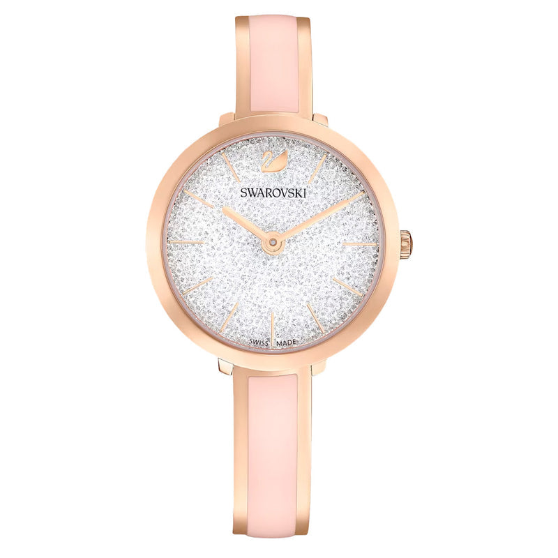 Swarovski Attract women's watch with rose gold case and silver crystal dial