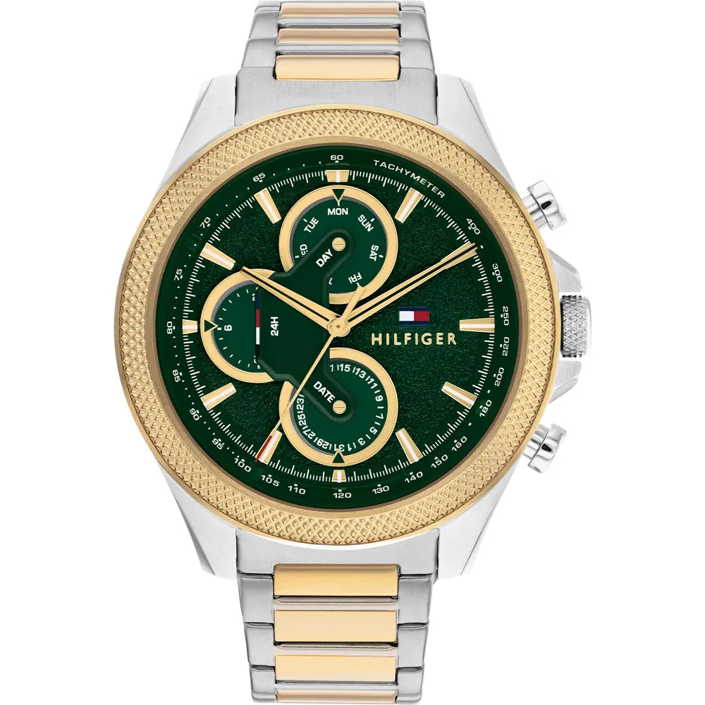 Tommy Hilfiger Clark Green Dial Tow Tone Men's Watch - 1792079