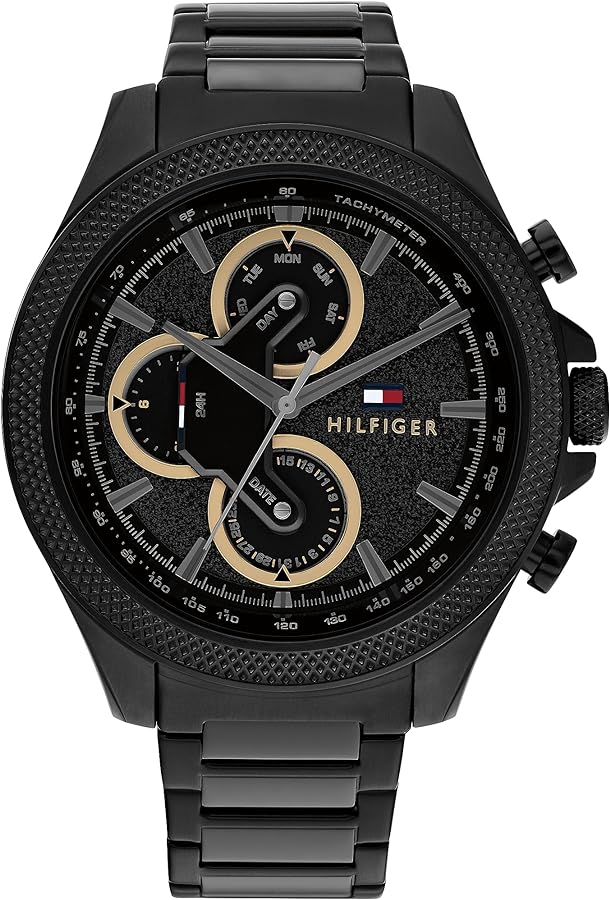 Tommy Hilfiger Damon Stainless Steel Quartz with Black Dial Men's Watch  - 1792081