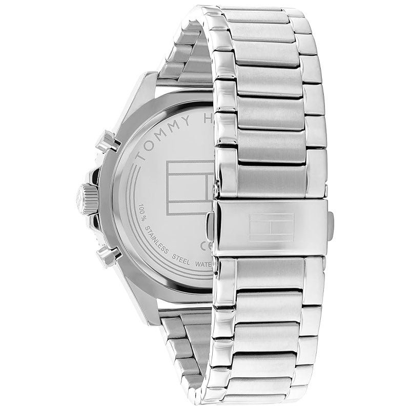 Tommy Hilfiger Larson Chronograph Blue Dial Silver Steel Strap Men Watch - 1791917