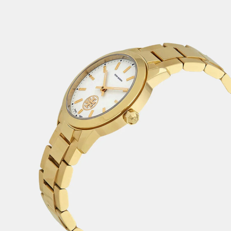 Tory Burch Yellow Gold Collins White Dial Watch  Women's Watch TBW1300