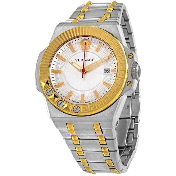 Versace Chain Reaction Quartz Silver Dial Men's Watch VEDY00519 - The Watches Men & CO