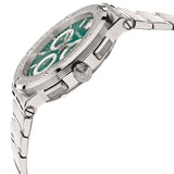 Versace Greca Logo Chrono Green Dial Silver Steel Strap Men's Watch - VEZ900121