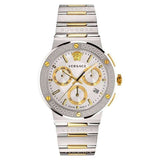 Versace Greca Logo Chronograph Quartz Silver Dial Men's Watch - VEZ900321