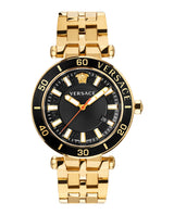 Versace Greca Sport Gold Black Dial Men's Watch - VEZ300721