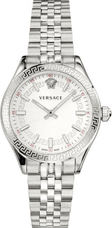 Versace Hellenyium Quartz White Dial Silver Steel Strap Women's Watch - VEHU00320