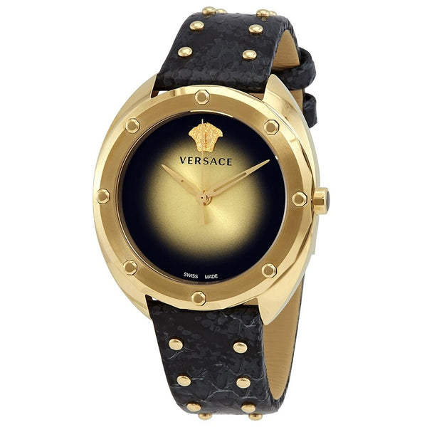 Versace Shadov Quartz Champagne Dial Ladies Watch VEBM00318 - The Watches Men & CO