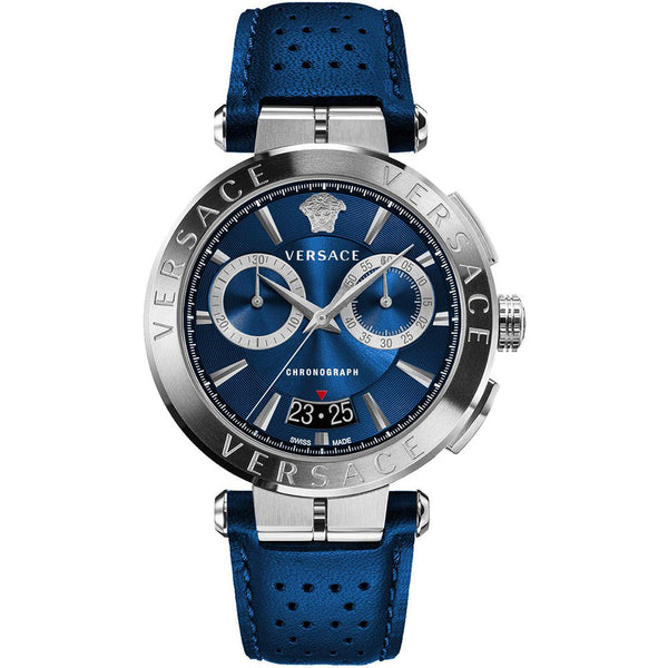 Versace Aion Chronograph Blue Strap Men's Watch  VE1D01220 - The Watches Men & CO