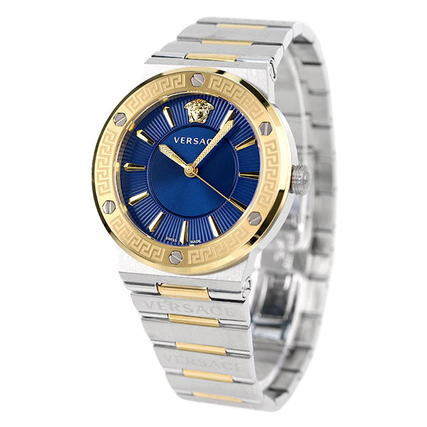 Versace Greca Silver Two-Tone Blue Dial Women's Watch VEVH01120 - Watches of Australia #2