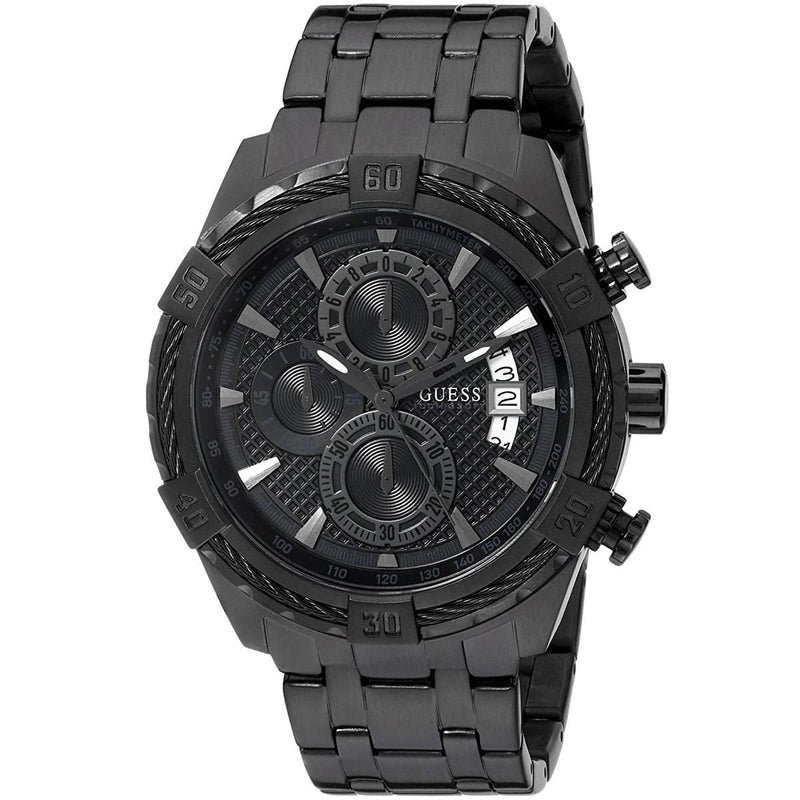 Guess Men’s Chronograph Stainless Steel Black Men's Watch  W0522G2 - Watches of Australia