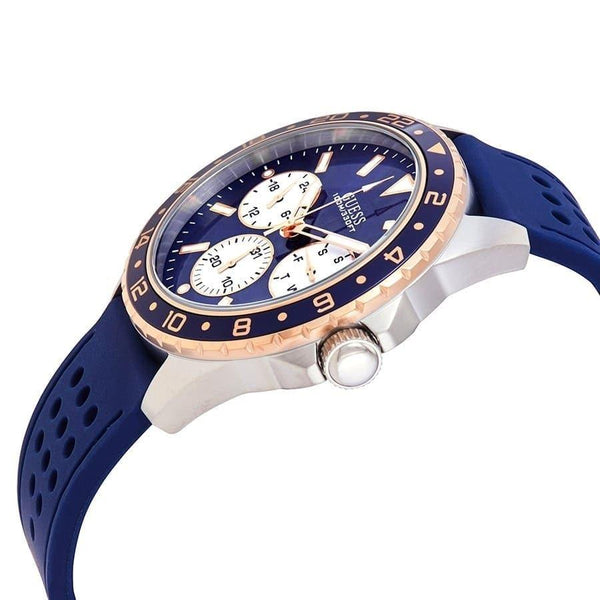 Guess Odyssey Quartz Navy Dial Navy Rubber Men's Watch W1108G4