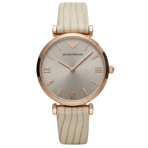Emporio Armani Retro Warm Grey Dial Ladies Watch AR1681