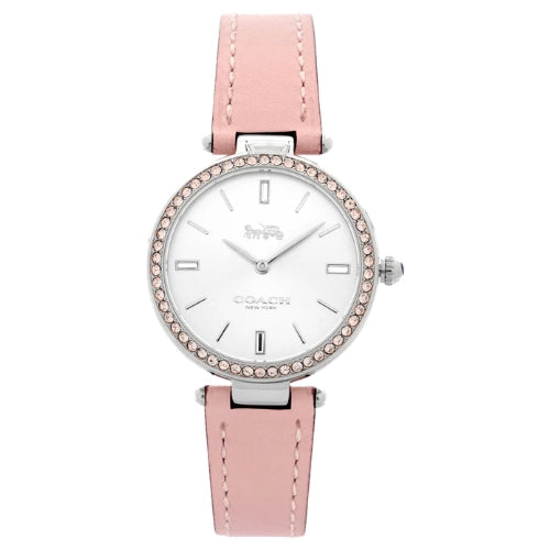Coach New York Stainless Steel / Genuine Leather Pink Band Ladies Watch - 14504093