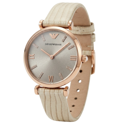 Emporio Armani Retro Warm Grey Dial Ladies Watch AR1681