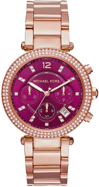 Michael Kors Parker Plum Dial Women's Watch  MK6417 - Watches of Australia