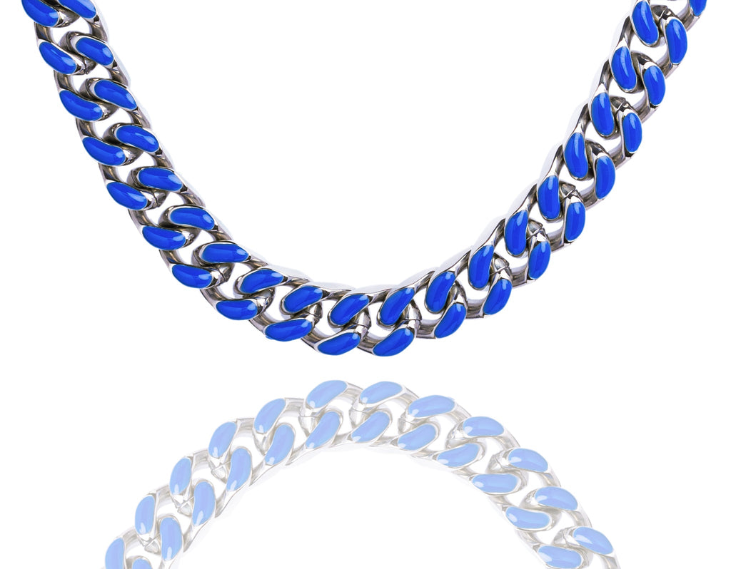 Blue deals steel necklace