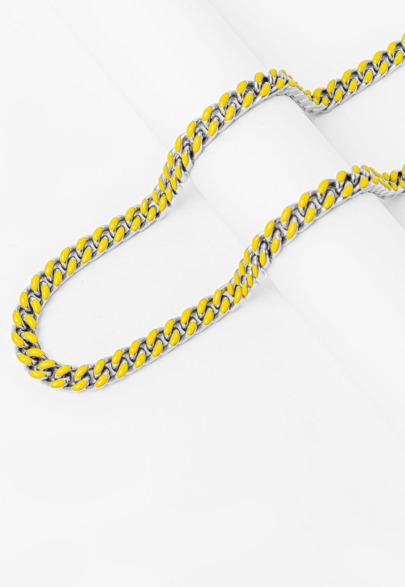 Big Daddy 13MM Enamel Yellow Steel Cuban Chain