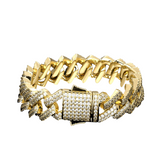 Big Daddy 15mm Chunky Gold Iced Out Cuban Bracelet