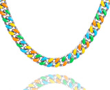 Big Daddy 13MM Mutli-colour Enamel Steel Cuban Chain