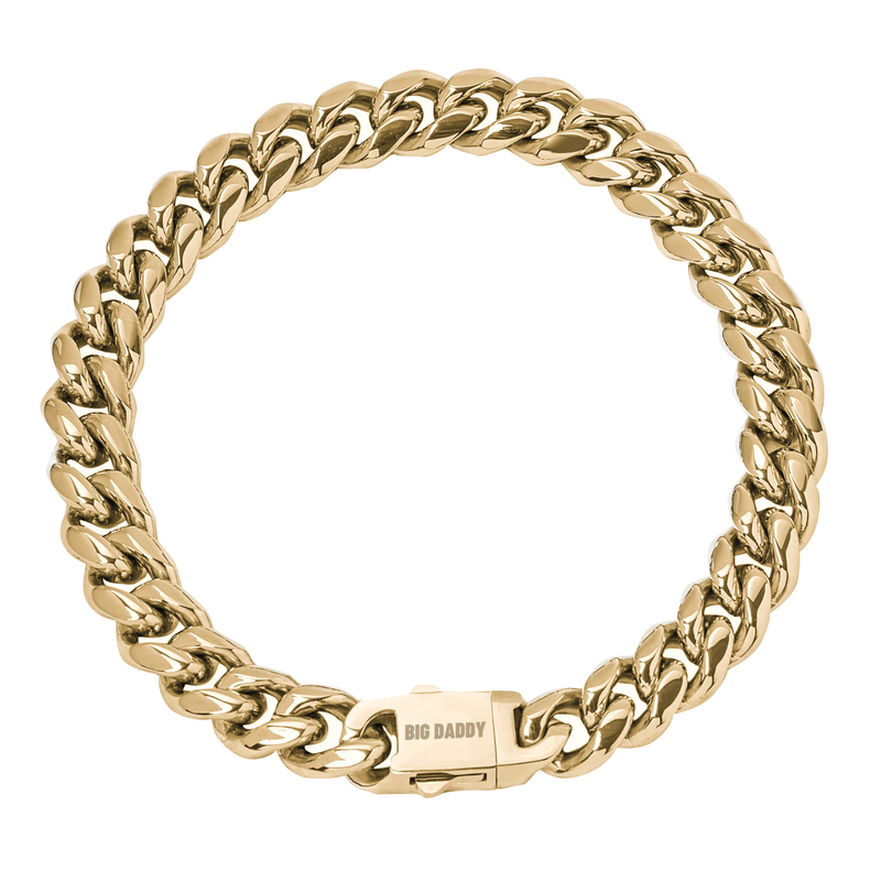 Big Daddy 8MM Cuban Link 18K Gold Bracelet