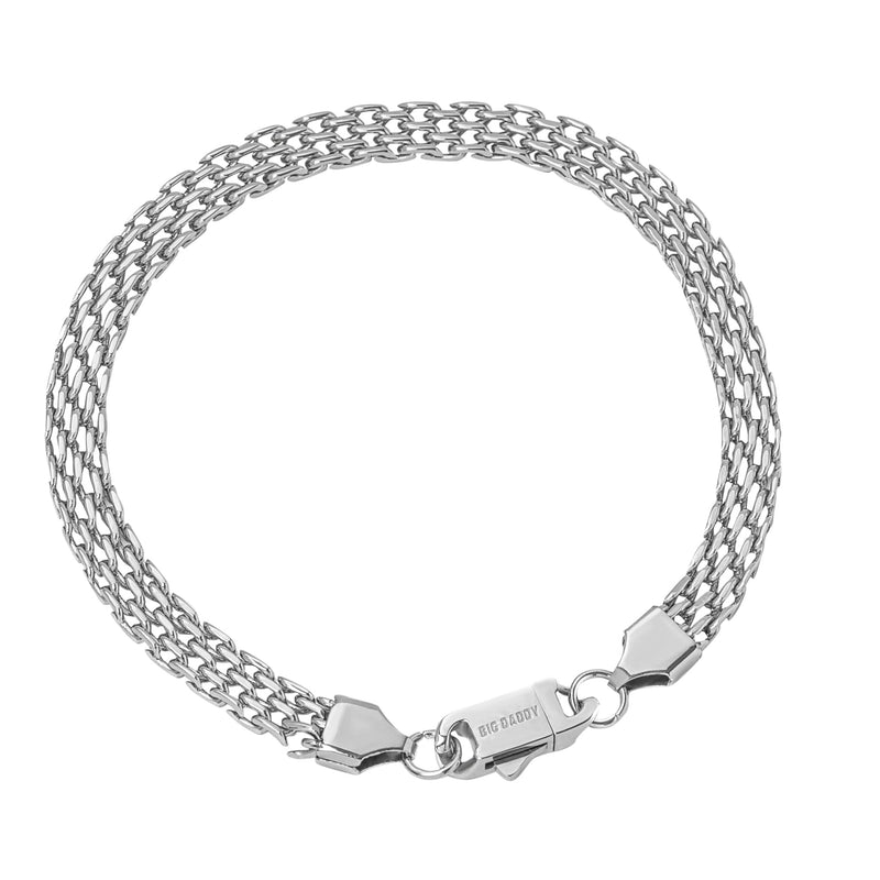 Big Daddy 6MM Silver Flat Herringbone Bracelet