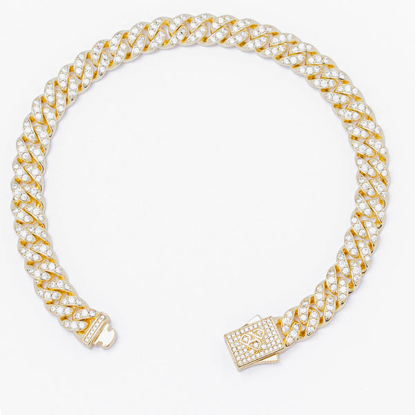 Big Daddy 8MM Iced Out Gold Cuban Link Bracelet