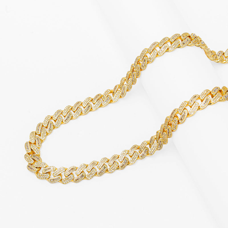 Big Daddy 10MM Baguette Iced Out Gold Cuban Chain