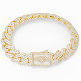 Big Daddy 12MM Gold Diamond Figaro Bracelet