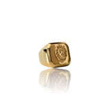 Big Daddy Lion Signet Square Gold Ring