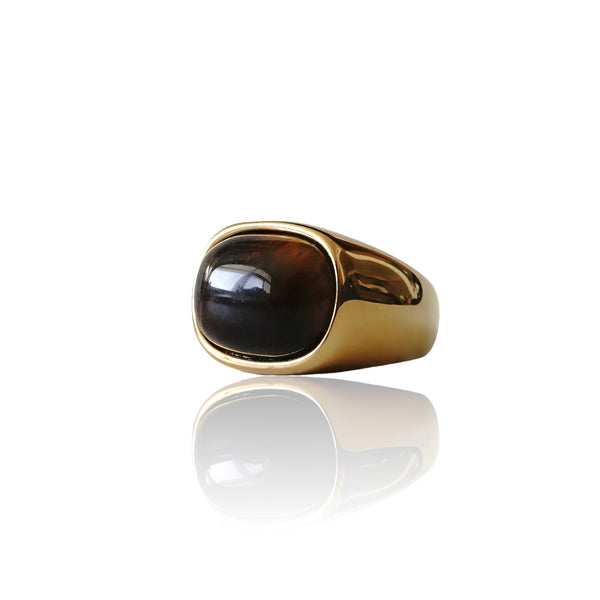 Big Daddy Brown Onyx Gold Ring